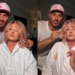 Martha Stewart and Chris Appleton pose together as she debuts her new rose gold pink hair, colored by Chris Appleton using Schwarzkopf Professional.